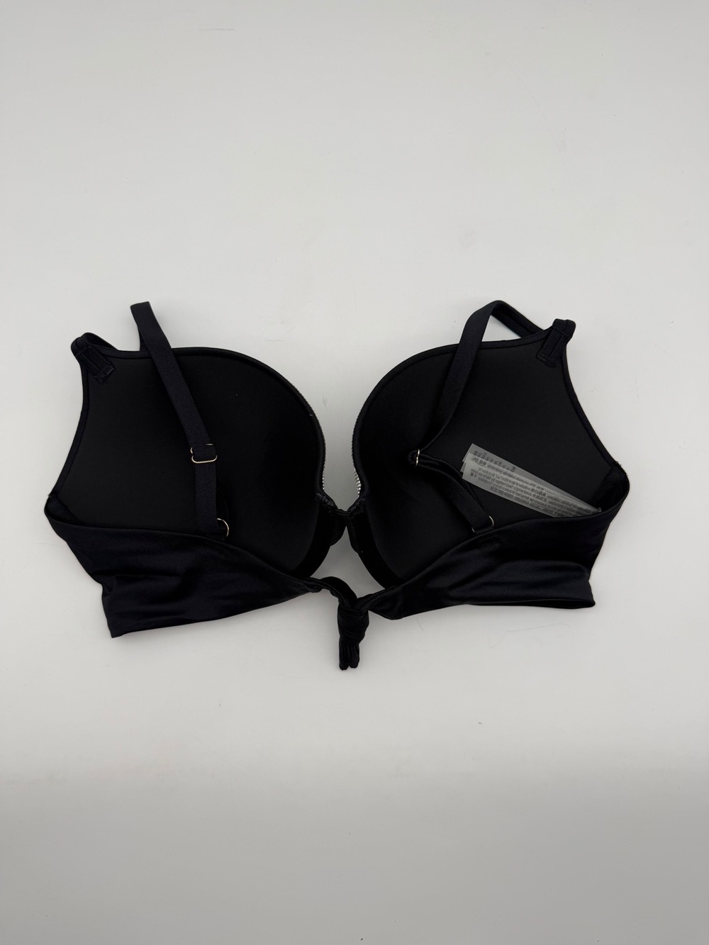 Victorias‎ Secret Bikini Top Black Plunge with Silver Trim 34DD - Picture 5 of 5